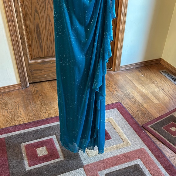 Teal Sparkle Gown - Picture 4 of 10